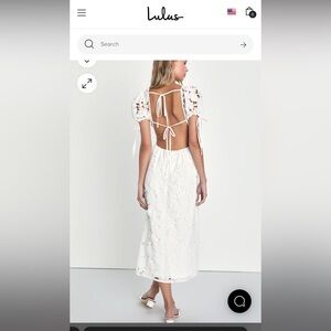 Lulus flourishing blossoms white 3D floral backless midi dress